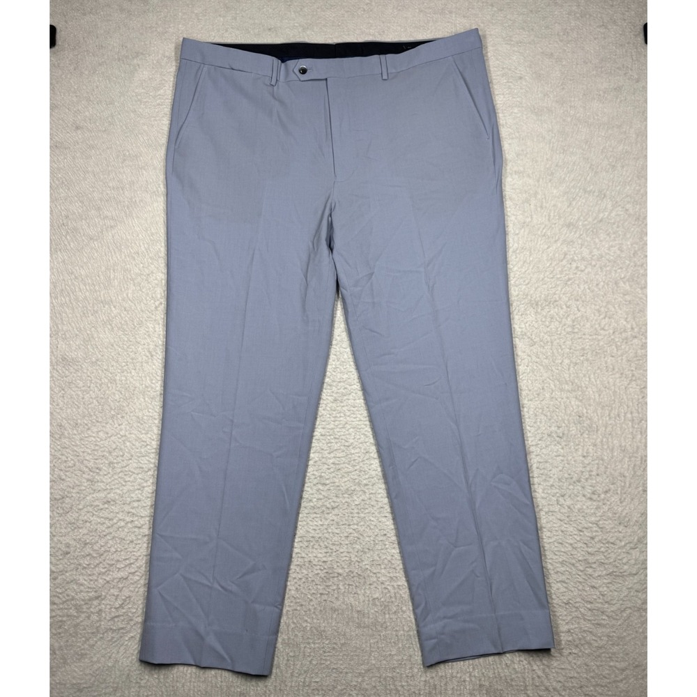 NWT Nautica Straight Leg Baggy Dress Pants Baby Blue Solid Men's Size 43x30.5